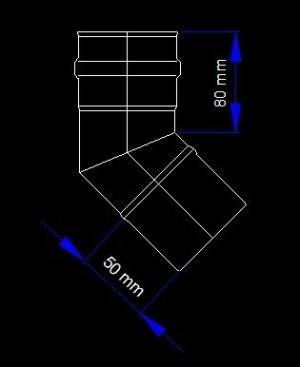 Krzys-Pol Kolano 45° DN=80mm do kotłów kondensacyjnych/turbo - SJKBK4580 2