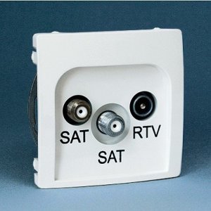 Kontakt-Simon Gniazdo antenowe BASIC MODUŁ SAT/SAT/RTV końcowe białe - BMZAR+SAT3.1-P2.01/1 1