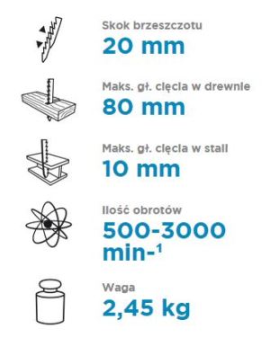 Wyrzynarka Graphite Wyrzynarka 800W wskaźnik laserowy (58G072) 9