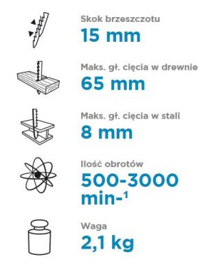 Wyrzynarka Graphite WYRZYNARKA 600W ILOŚĆ SUWÓW 500-3000 MIN-1 WALIZKA (T 58G061) - T 58G061 9