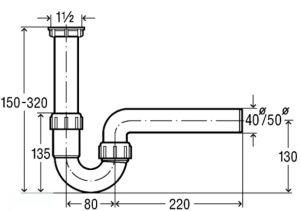 Syfon Viega Syfon rurowy pojedynczy 1,5" (107888) 2