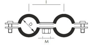 Gorgiel Uchwyt stalowy do rur uszczelką EPDM podwójny 3/4" 1031226030 2