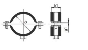 Gorgiel Uchwyt stalowy do rur Light z uszczelką EPDM pojedynczy 3/4" 1031123130 2