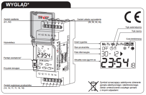 Zamel Programator czasowy tygodniowo-roczny 230V AC ZCM-22 2