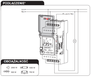 Zamel Programator czasowy tygodniowo-roczny 230V AC ZCM-22 3