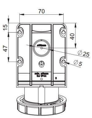 PCE Gniazdo stałe 32A 400V 3P+Z+N bez dławika IP67 1252-6 4