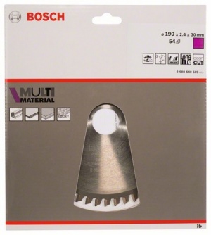 Bosch Piła tarczowa 190x30x2,4mm 54z. MULTI MATERIAL - 2608640509 2