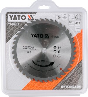 Yato Piła tarczowa do drewna z węglikiem wolframu 40T 190x16mm (YT-60633) 2
