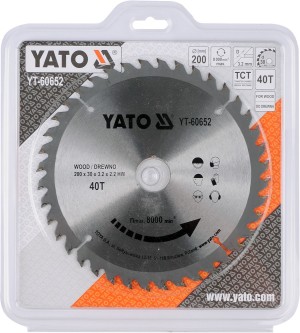 Yato Piła tarczowa do drewna z węglikiem wolframu 40T 200x30mm (YT-60652) 2