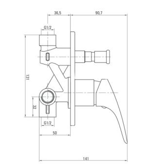Bateria prysznicowa Deante Cynia chrom (BCY 044P) 3
