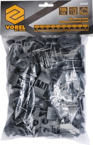 Vorel Klipsy do poziomowania płytek 100szt. (04690) 2