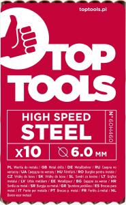 Wiertło Top Tools do metalu HSS walcowe 6mm 10szt. (60H460) 1
