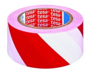 Tesa Taśma samoprzylepna ostrzegawcza 33m 50mm czerwono-biała (H6076092) 1