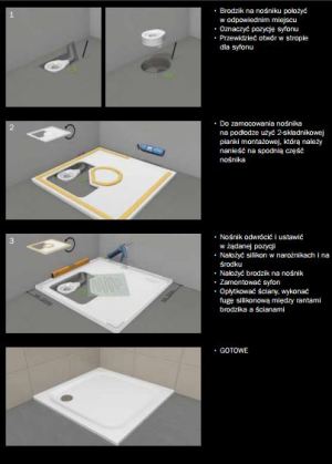 Brodzik Kaldewei SP-5 kwadratowy 90 cm x 90 cm (4237 4798 0001) 5