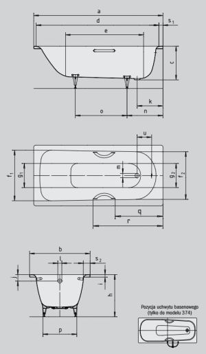 Wanna Kaldewei Saniform Plus prostokątna 150 x 70cm (1116 0001 0001) 2