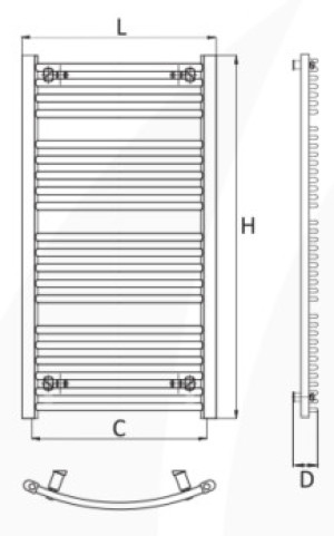 Grzejnik łazienkowy Red Duro 50x94cm biały (R030102003) 2
