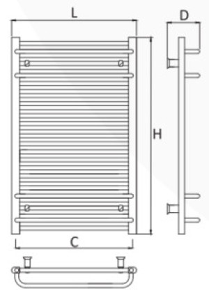 Grzejnik łazienkowy Red Ando 50x110cm biały (R030101006) 2