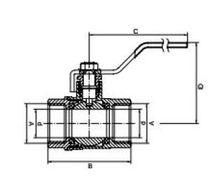 Red Zawór kulowy do wody z dławikiem 1" - R023402003 2