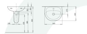 Umywalka Basic Basic 56cm (A161101007) 2