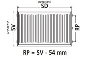 Kermi Grzejnik Therm X2 Profil-V 11 600x700mm FTV110600701R1K 3