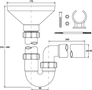 McAlpine Syfon bojlerowy 3/2"x50mm (HC7-FUN) 2