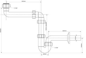 Syfon McAlpine rurowy 5/4" DN32 z przedłużką biały (HC4PF-32SPS) 2