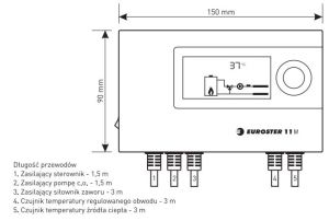 Euroster Elektroniczny programowalny sterownik 11 M pompy C.O. E11M 2