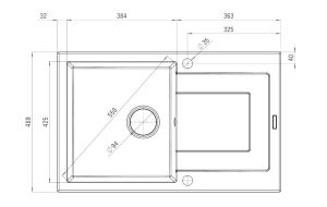 Zlewozmywak Deante Zlewozmywak 1-komorowy Rapido z ociekaczem alabaster ZQK A113 2