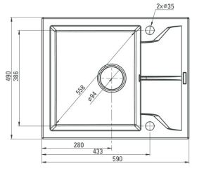 Zlewozmywak Deante Zlewozmywak 1-komorowy z krótkim ociekaczem Andante szary metalik ZQN S11A 2