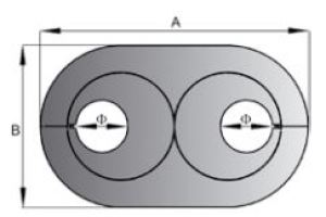 Capricorn Rozetka podwójna 16mm biała (9-2220-016-00-01-01) 2