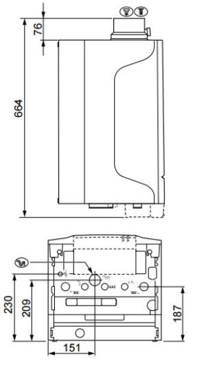 Piec gazowy De Dietrich Kocioł dwufunkcyjny MCR3 PLUS 24/28 MI - 7625585A 2