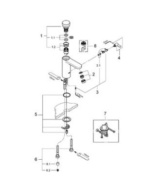 Bateria umywalkowa Grohe Eurosmart Cosmopolitan T stojąca chrom (36317000) 3
