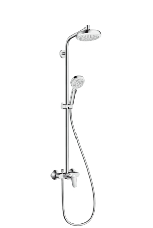 Zestaw prysznicowy Hansgrohe Crometta z deszczownicą z baterią biały (27266400) 1