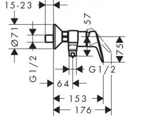 Bateria prysznicowa Hansgrohe Logis chrom (71600000) 2