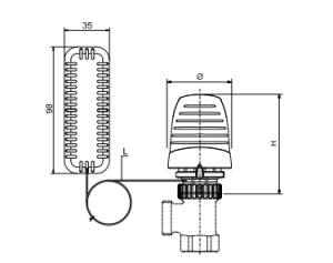 Honeywell Głowica termostatyczna THERA-4 Classic (T3001DA) 3
