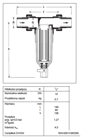 Honeywell Filtr do wody drobnosiatkowy z opłukiwaniem 1/2" (FF06-1/2AA) 3