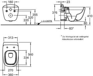 Miska WC Keramag Citterio wisząca (203550-000) 2