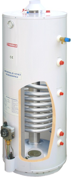 Bojler Termica Ogrzewacz gazowy z wężownicą 150L - PSW150b/t 1