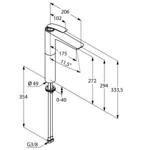 Bateria umywalkowa Kludi Balance stojąca chrom (522980575) 2