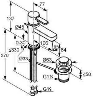 Bateria umywalkowa Kludi Zenta stojąca chrom (382500575) 2