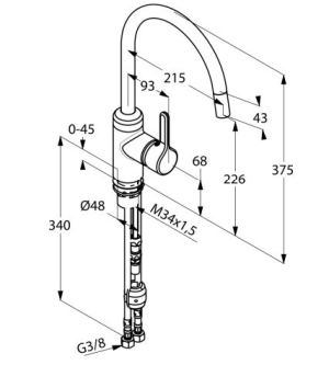 Bateria kuchenna Kludi Bingo Star stojąca chrom (428510578) 3
