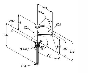 Bateria kuchenna Kludi Tangenta stojąca stal szlachetna szczotkowana (44991F875) 3