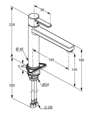 Bateria kuchenna Kludi Zenta stojąca czarny (389738675) 3