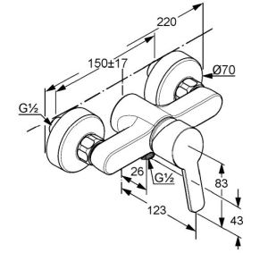 Bateria prysznicowa Kludi Logo chrom (378410575) 2