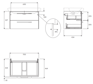 Koło Szafka podumywalkowa Life! 70cm biały połysk (89458-000) 2
