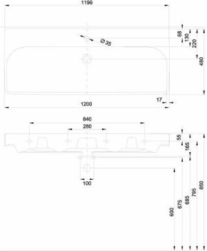 Umywalka Koło Traffic 120cm (L91120000) 2