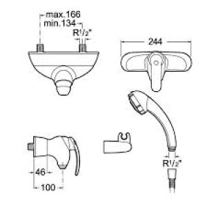 Bateria prysznicowa Roca Amura chrom (A526245270) 2