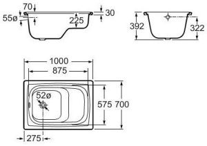 Wanna Roca Contesa prostokątna 100 x 70cm (A213100001) 2