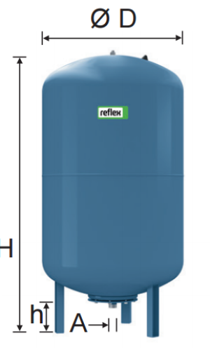 Reflex Naczynie przeponowe DE 60L 10bar c.w.u. - 7306400 2