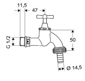Schell Zawór czerpalny z pokrętłem motylkowym 1/2" chrom (034050699) 2